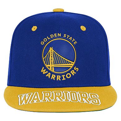 Youth Outerstuff Royal/Gold Golden State Warriors Two-Tone Snapback Hat