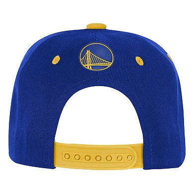 Youth Outerstuff Royal/Gold Golden State Warriors Two-Tone Snapback Hat