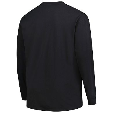 Men's Fanatics Black Cleveland Browns Big & Tall Coverage Scheme Long Sleeve T-Shirt