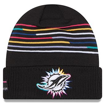 Men's New Era Black Miami Dolphins 2025 NFL Crucial Catch Cuffed Knit Hat