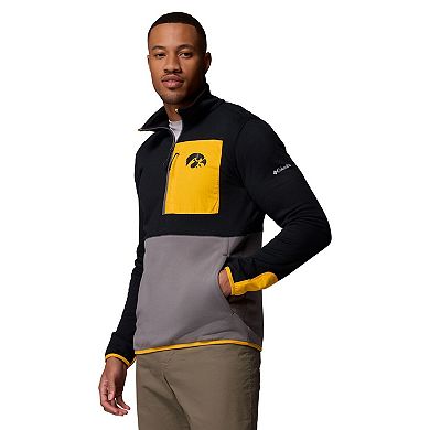 Men's Columbia Black/Gray Iowa Hawkeyes Hike Omni-Wick Half-Zip Pullover