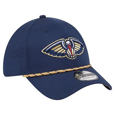 Men's New Era Navy New Orleans Pelicans Featherweight Poly Rope Flex 39Thirty Hat