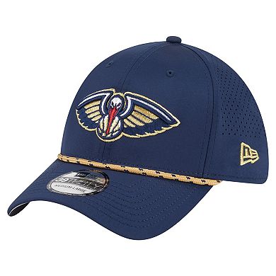 Men's New Era Navy New Orleans Pelicans Featherweight Poly Rope Flex 39Thirty Hat