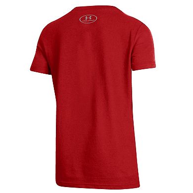 Youth Under Armour Red Wisconsin Badgers Throwback T-Shirt