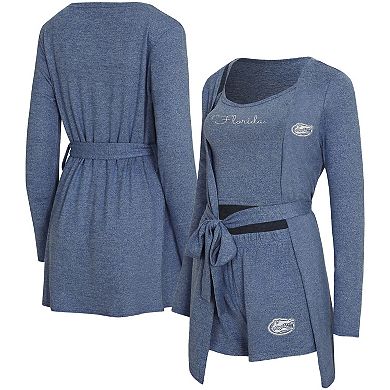 "Women's Concepts Sport Royal Florida Gators Rigor Three-Piece Tank, Short & Robe Set"