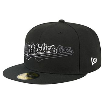 Men's New Era Black Athletics Tri-Hit 59FIFTY Fitted Hat
