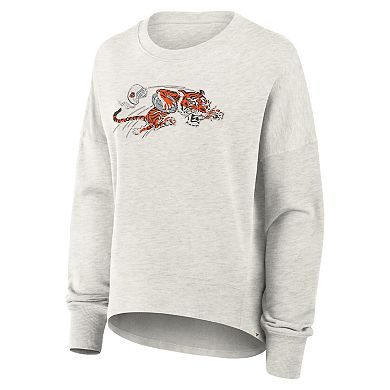 Women's Fanatics Heather Gray Cincinnati Bengals Oversized Hometown Pullover Sweatshirt