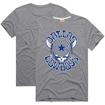 Men's Homage Gray Dallas Cowboys NFL x Grateful Dead Tri-Blend T-Shirt