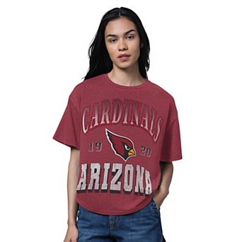 Women's Starter Heather Cardinal Arizona Cardinals Oversized Hall of Fame T-Shirt