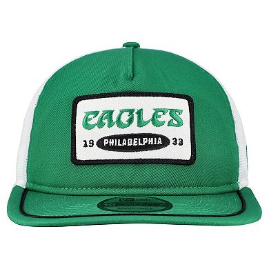 Men's New Era Kelly Green/White Philadelphia Eagles Patch 19TWENTY Adjustable Hat