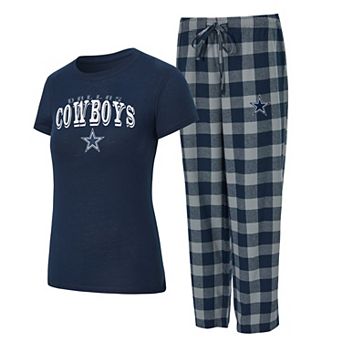 Women's Concepts Sport Navy/Gray Dallas Cowboys Avondale T-Shirt & Pants Flannel PJ Set