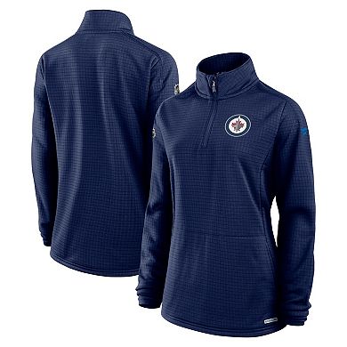 Women's Fanatics Navy Winnipeg Jets Authentic Pro Rink Quarter-Zip Pullover