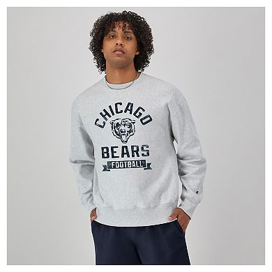 Men's Champion Heather Gray Chicago Bears Reverse Weave Fleece Pullover Sweatshirt
