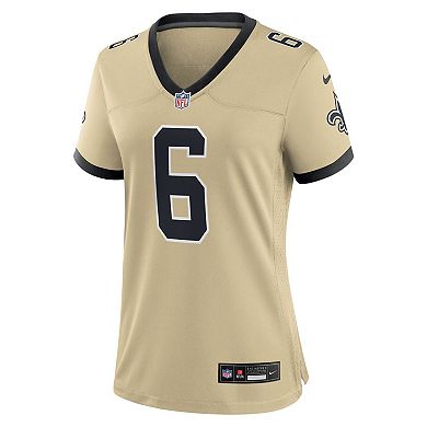 Women's Nike Tyler Shough Gold New Orleans Saints Alternate Game Player Jersey