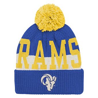 Youth Outerstuff Royal Los Angeles Rams Modern Fan Cuffed Knit Hat with Pom