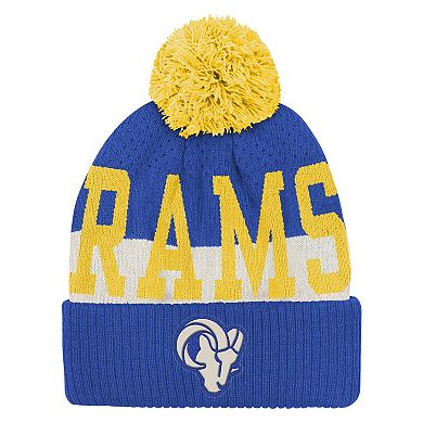 Youth Outerstuff Royal Los Angeles Rams Modern Fan Cuffed Knit Hat with Pom