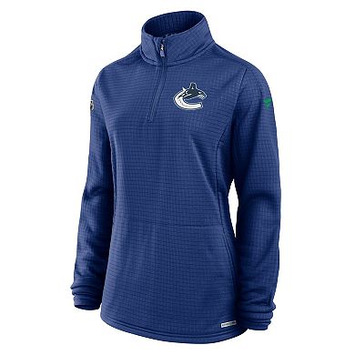 Women's Fanatics Blue Vancouver Canucks Authentic Pro Rink Quarter-Zip Pullover