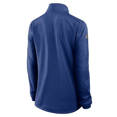 Women's Fanatics Blue Vancouver Canucks Authentic Pro Rink Quarter-Zip Pullover
