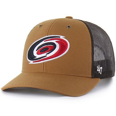 Men's Carhartt x '47 Brown Carolina Hurricanes Trucker Adjustable Hat