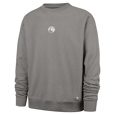 Men's '47 Gray Minnesota Timberwolves Offside Foundation Crew Neck Sweatshirt