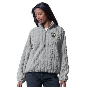 Women's G-III 4Her by Carl Banks Gray Boston Celtics Champ Half-Zip Pullover