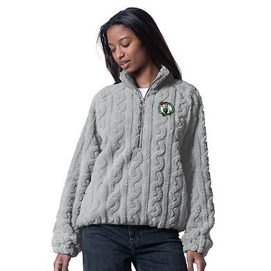 Women's G-III 4Her by Carl Banks Gray Boston Celtics Champ Half-Zip Pullover