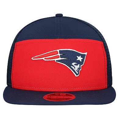 Men's New Era Red/Navy New England Patriots Outdoor Split Panel 9FIFTY Snapback Hat
