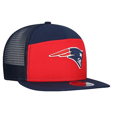 Men's New Era Red/Navy New England Patriots Outdoor Split Panel 9FIFTY Snapback Hat