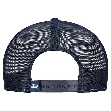 Men's New Era Neon Green/College Navy Seattle Seahawks Outdoor Split Panel 9FIFTY Snapback Hat