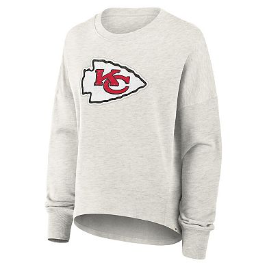Women's Fanatics Heather Gray Kansas City Chiefs Oversized Hometown Pullover Sweatshirt