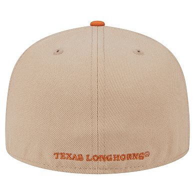 Men's New Era Khaki Texas Longhorns Throwback Two-Tone 59FIFTY Fitted Hat