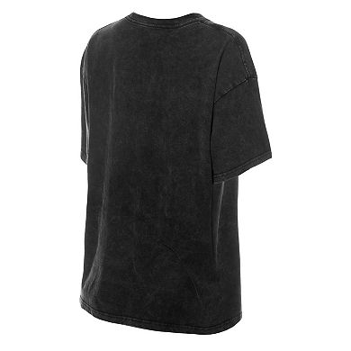 Women's New Era Black Chicago Bulls Throwback Mineral Wash Oversized T-Shirt