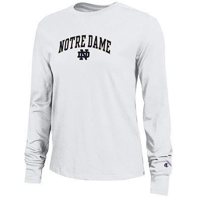 Women's Champion White Notre Dame Fighting Irish Arch Over Logo Long Sleeve T-Shirt