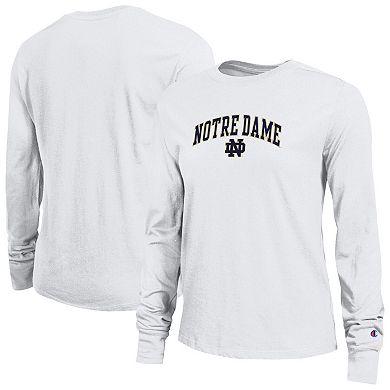 Women's Champion White Notre Dame Fighting Irish Arch Over Logo Long Sleeve T-Shirt