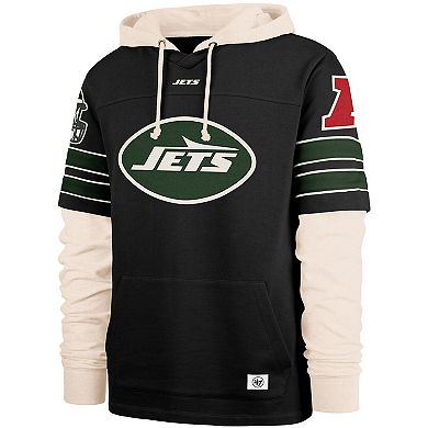 Men's '47 Black New York Jets Split Zone Cornerback Duo Hoodie