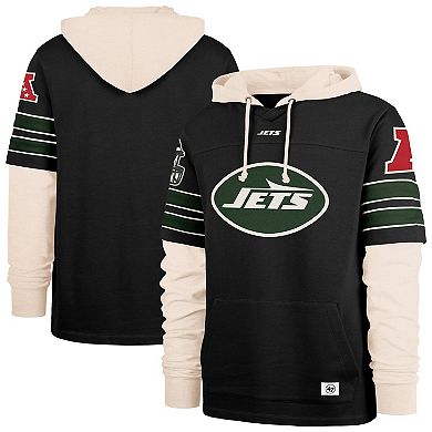 Men's '47 Black New York Jets Split Zone Cornerback Duo Hoodie