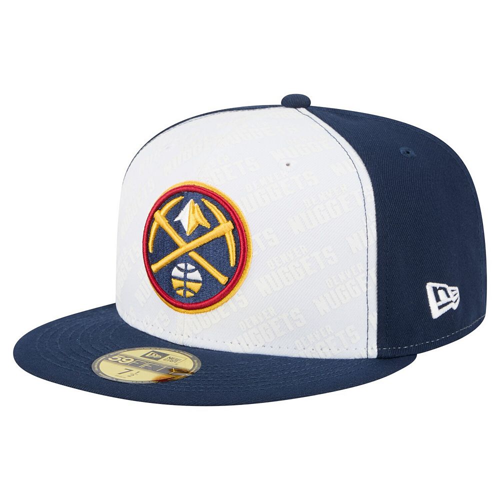 Men's New Era White/Navy Denver Nuggets Repeat 59Fifty Fitted Hat
