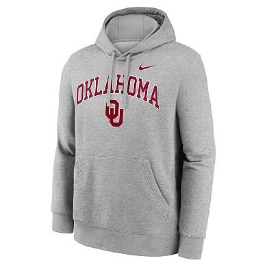 Men's Nike Gray Oklahoma Sooners Club Fleece Arch Pullover Hoodie
