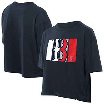 Women's New Era Navy Boston Red Sox Boxy Foil Logo T-Shirt