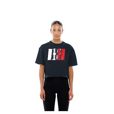 Women's New Era Navy Boston Red Sox Boxy Foil Logo T-Shirt