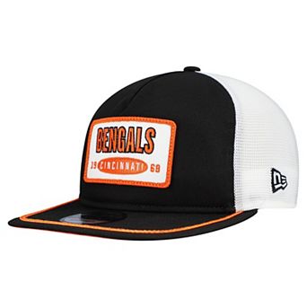 Men's New Era Black/White Cincinnati Bengals Patch 19TWENTY Adjustable Hat