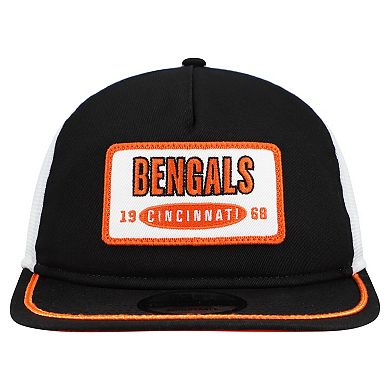 Men's New Era Black/White Cincinnati Bengals Patch 19TWENTY Adjustable Hat