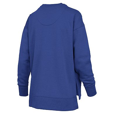 Women's Pressbox Royal Kentucky Wildcats Bonanza Chenille Harper Script Sweatshirt
