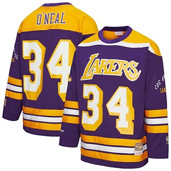 Unisex Mitchell & Ness Shaquille O'Neal Purple Los Angeles Lakers Maxxed Out Fashion Hockey Jersey
