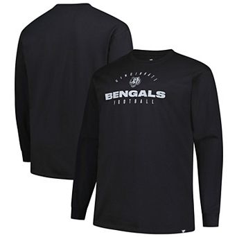 Men's Fanatics Black Cincinnati Bengals Big & Tall Coverage Scheme Long Sleeve T-Shirt