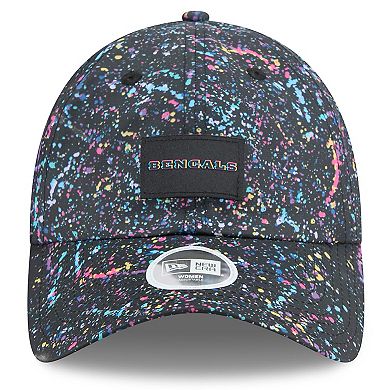 Women's New Era Black Cincinnati Bengals 2025 NFL Crucial Catch Pony Tail Adjustable Hat