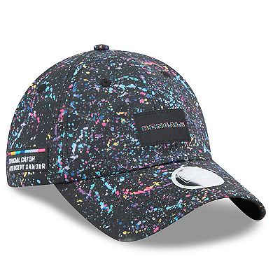 Women's New Era Black Cincinnati Bengals 2025 NFL Crucial Catch Pony Tail Adjustable Hat