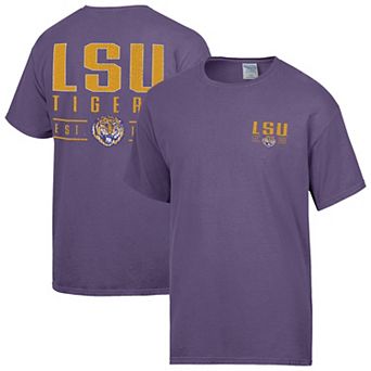 Men's ComfortWash Purple LSU Tigers Big Name T-Shirt