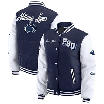 Women's WEAR by Erin Andrews Navy Penn State Nittany Lions Varsity Puffer Jacket