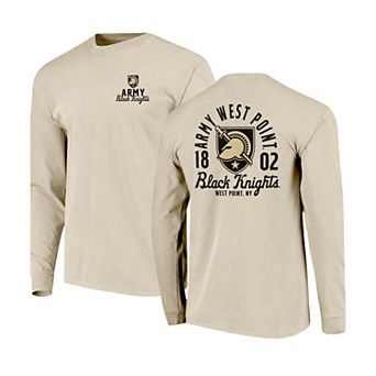 Men's Natural Army Black Knights Comfort Colors Mascot Overlay Long Sleeve T-Shirt